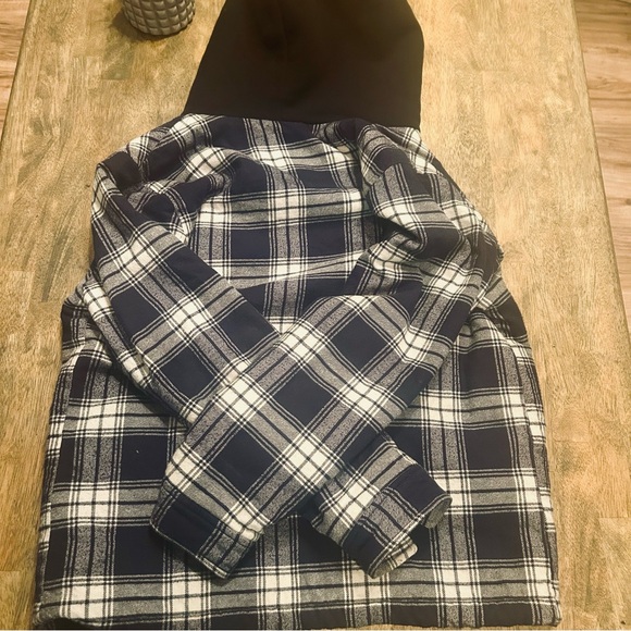 Hollister Blue & White Plaid Hooded Flannel Jacket XS - Picture 2 of 4